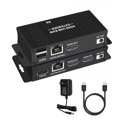 Plug & Play 60M HDMI KVM Extender Over Ethernet Cat5e/6 HDMI USB RJ45 Extender