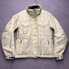 Descente Snowboard Jacket Womens Small Sz 6 Yellow Checker DNA Ski Insulated