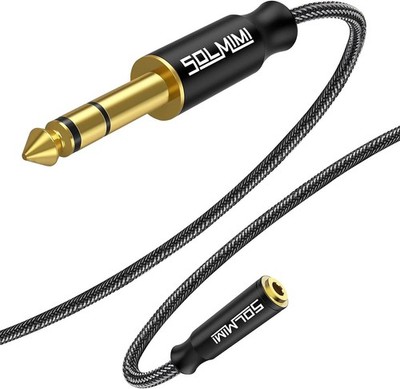 Adaptador de auriculares de 1/4, conector de audio macho de 6,35 mm a hembra de