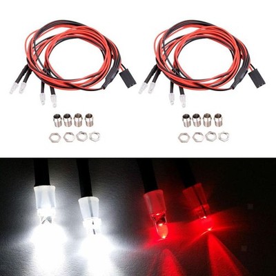 2 Set Scheinwerfer 3mm Für 1/5 1/8 1/10 1/12 1/16 RC Car Truck 4 LED Light Kit