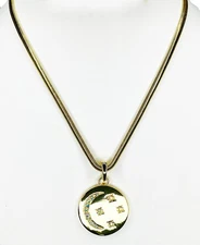 Kirks Folly Moon & Stars Love Never Dies Necklace   goldtone