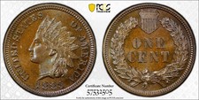 Proof 1883 Indian Head Cent PR66BN PCGS & CAC – Brilliant Brown Gem