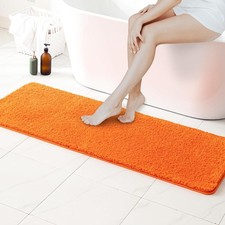 Fall Orange Bathroom Runner Rug Soft Microfiber Bath Mat Non Slip 16x60 Inch