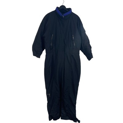 Eddie Bauer EBTEK Schneeanzug Thermoisoliert Schwarz Reißverschluss Damen UK 22