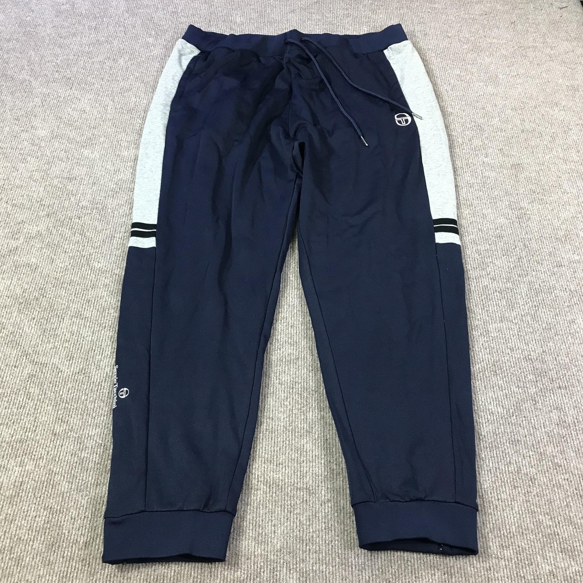 Sergio Tacchini Track Pants Mens 3XL Blue Gray Beal Zip Cuffs