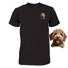 Funny Lagotto Romagnolo Dog Peeking Pocket Tshirt Cute Puppy Dog Lover Tee Gift