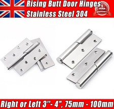 2Pcs Rising Butt Door Hinges Stainless Steel 304 Right or Left 3''/4" 75mm 100mm