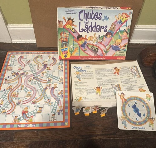 Vintage 1999 CHUTES & LADDERS  By Milton Bradley Hasbro Board Game Complete