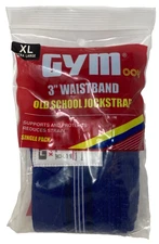 New GYM 3" Waistband OLD SCHOOL JOCKSTRAP Single Pack Size XL 40-42" navy