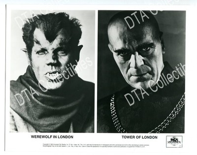 WEREWOLF IN LONDON/TOWER OF LONDON-8X10-PROMO STILL-BASIL RATHBONE-DRAMA VG/FN
