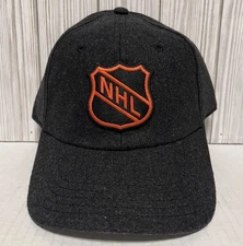 NHL Shield Logo Hat Cap American Needle Vintage Adjustable Black Wool Strap Back