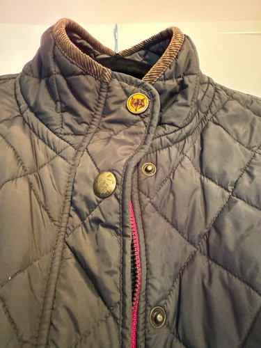 Tom Joule Country UK Khaki Green Quilted Jacket Coat W/ Corduroy Pockets Size 10 - Picture 2 of 9