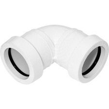 40mm Push Fit Pipe Bend 90 Degree Waste Fitting White