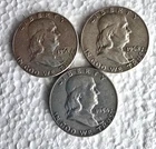 Franklin Half Dollar 90% Silver - Lot Of 3