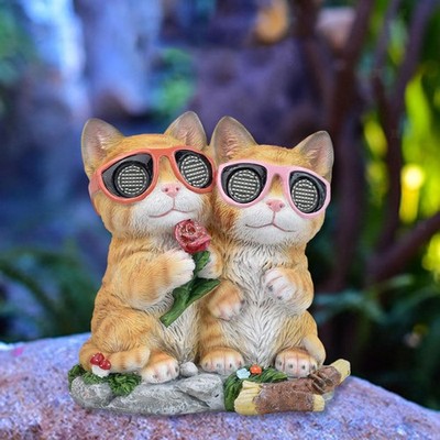 Solar Garten Statue mit rotierenden blinzelnden Augen Ornament für Terrasse Hof