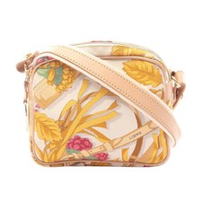 LOEWE Shoulder Bag Canvas Leather Off-White Multicolor Gold Hardware #RC3945