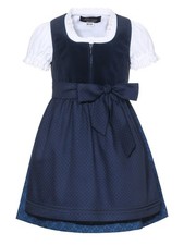 Kinderdirndl Anika blau Samtdirndl Trachtenkl...