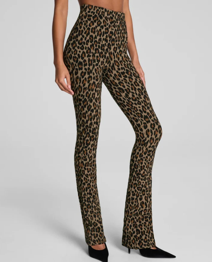 SPANXsupersmooth™ PerfectFit Ponte Jacquard Micro Flare Pant, Light Leopard Prin - Image 2 of 4