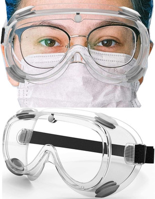 Safety Goggles  Goggles Fit over Eyeglasses Anti-Fog Safety Glasses Clear Lab Go