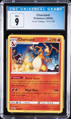 2020 POKEMON VIVID VOLTAGE #025 CHARIZARD CGC 9