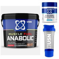 USN Muscle Fuel Anabolic 4kg All in One & Ashwagandha 30 caps + USN T shaker
