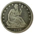 1859 O 50c Seated Liberty Silver Half Dollar New Orleans