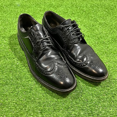 Vintage Oxford Wing Tip Long Tip Leather Dress Shoes 8.5 B Cat Paw Sole 80s EUC