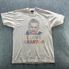 Vintage I Love Grandma Photo Graphic Shirt Mens Large Screen Stars Best USA 90s