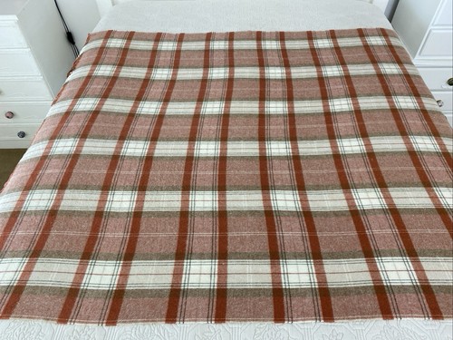 Tessilechiti Italy Brown Plaid Check Fringe Throw Rug Blanket 160cm x 130cm - Picture 9 of 18