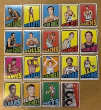 1972 Topps Basketball Lot Of 19 With Julius Erving RC & Stars EX-NM