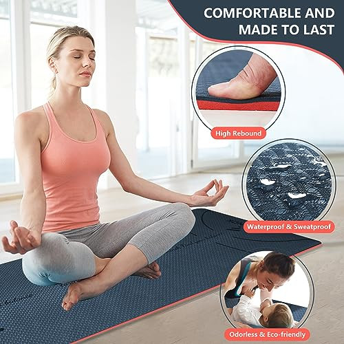 Extra Thick 9MM High-Density Non-Slip Yoga Mat for Home Workouts  