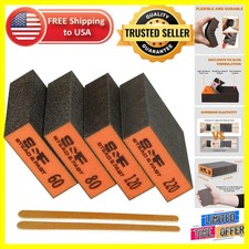 Compact Sandpaper Sponge Set, Heavy-Duty 60-220 Grit for Home Projects & Repairs