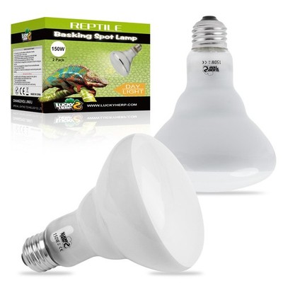 LUCKY HERP 150W Reptile Heat Lamp Bulb 2 Pack UVA Basking Light