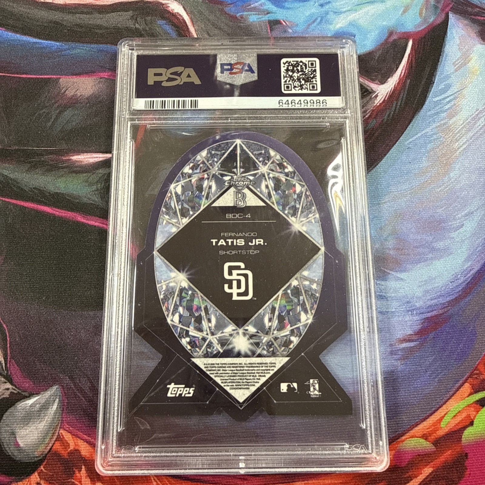 2020 TOPPS BEN BALLER CHROME DIAMOND DIE-CUT FERNANDO TATIS JR. PSA  9 view 2