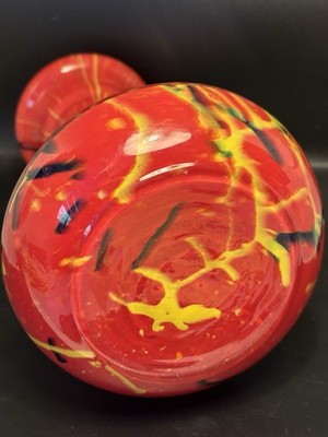 CZECH Tango Spatter Glass Vase Art Deco Hyacinth Vase 10