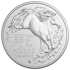 2026 Lunar Year of the Horse 1 Oz .999 Fine Silver BU Royal Australian Mint
