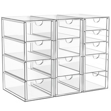 13-Drawer Acrylic Makeup Desk Organizer - Stylish Storage for Bath Vanity