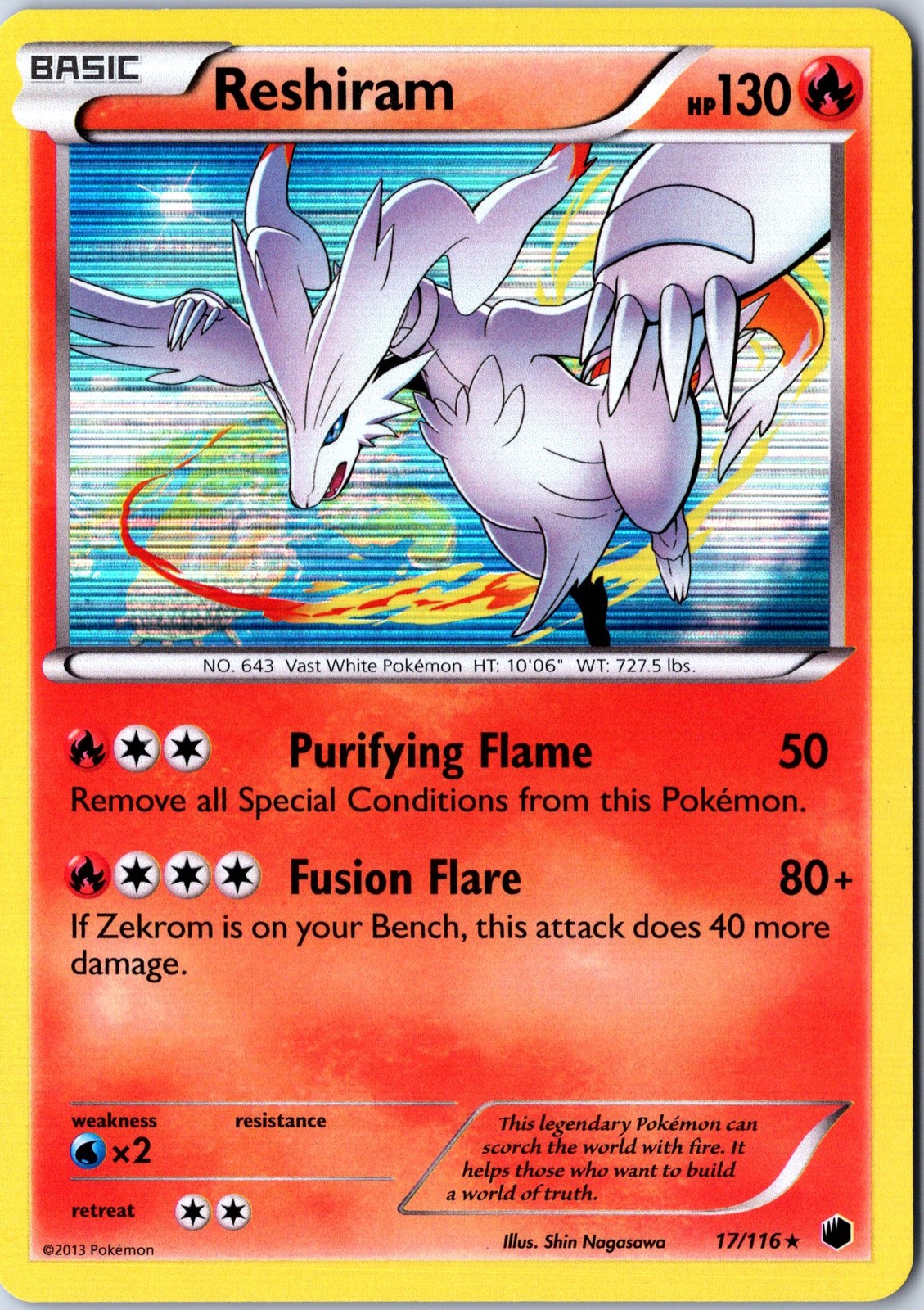 Plasma Freeze #17/116 Reshiram Holo - NM