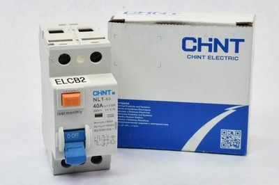 CHINT NL1 63 RC Circuit Breaker 2 Pole 40A 100mA AC Type 10kA Model 200434