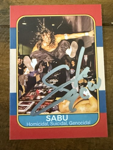 Sabu Signed Auto 86 Fleer Design Trading Card Aew Wwe Ecw