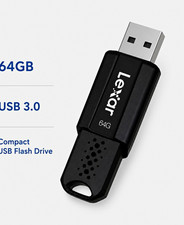 Lexar 64G 64GB USB 3.0 Compact USB Flash Drive, Black, USB Interface