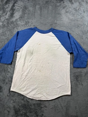 Vintage Augusta Sportswear Raglan Shirt Mens Large White Blue 3/4 Sleeve Tee 70s
