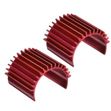 2 Pcs Aluminum Electric Engine Motor Heatsink Fins Cooling Red For RC 380 390