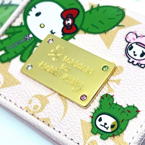 Hello Kitty X tokidoki Slim Wallet Pink Lthr Gold Charm w/cubics Limited Japan - Picture 4 of 9