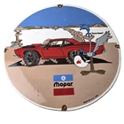 Vintage Mopar Plymouth Porcelain Sign - Road Runner Auto Shop Gas Station Sign