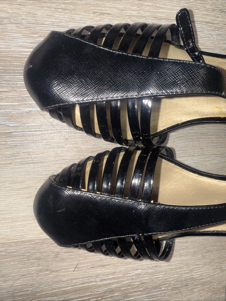 Me Too sólido negro puntera cerrada cremallera en la espalda bloque tacón talla 8M hebilla de tobillo Foto 4 de 4