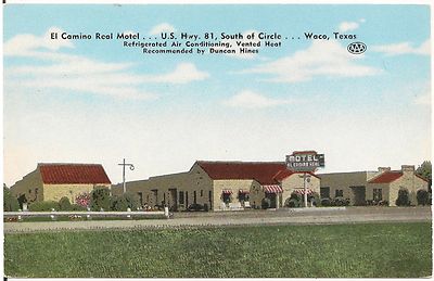 El Camino Real Motel in Waco TX Roadside Postcard