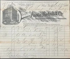 1894 BILLHEAD~AUSTIN, NICHOLS & CO. NYC. IMPORTERS, WHOLESALE GROCERS