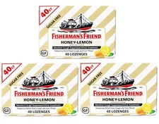 Fisherman's Friend Cough Drops, Sugar Free Honey-Lemon, 40 Count - 3 Pack