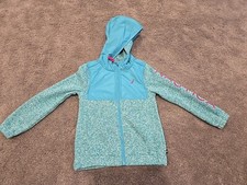 Kids Girls Nautica Lightweight Jacket Size 6 Teal Green Full Zip Hood
